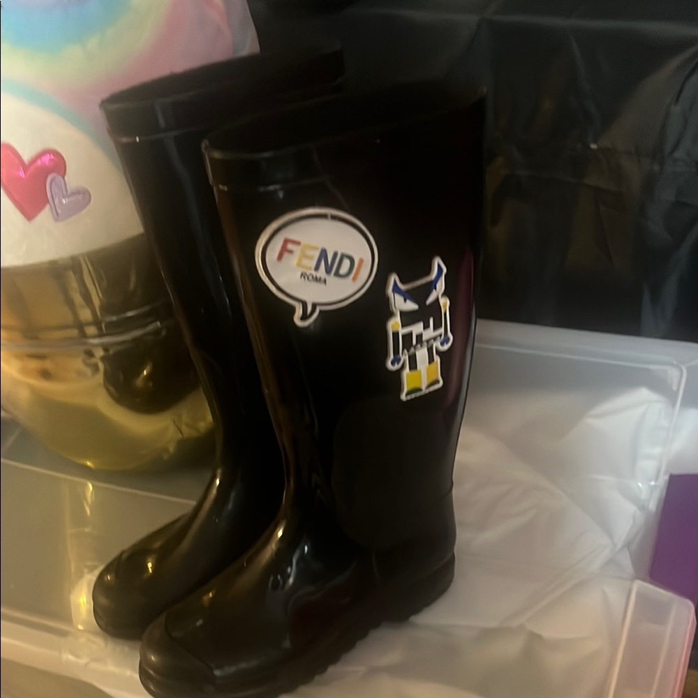 Fendi Kids Black Boots
